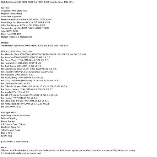 High Performance HD 4L65E 4L70E For 700R4 4L60E Corvette Servo 1982-2014, US $46.61, image 3