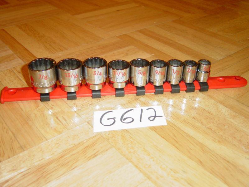 Matco tools 9 piece 3/8 drive sae. short 12 point socket set sb92ta