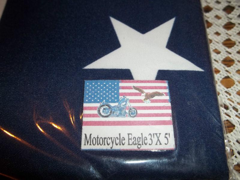 3 x 5 foot motorcycle eagle flag american flag colored stripes