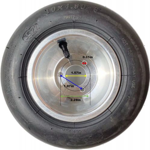 2PCS Fitting For Go Kart Rim And Tires 10x4.5-5" Smooth Front Wheels With 3Hole, US $58.72, image 2