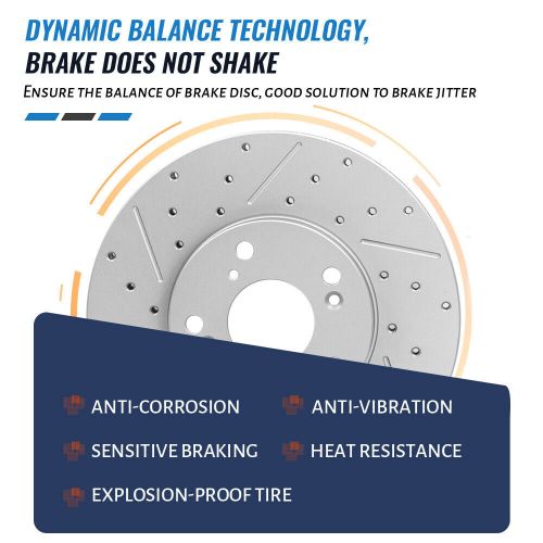 Front Rear Drilled Rotors Ceramic Brake Disc Pads for 2009 - 2022 Nissan Maxima, US $165.87, image 2