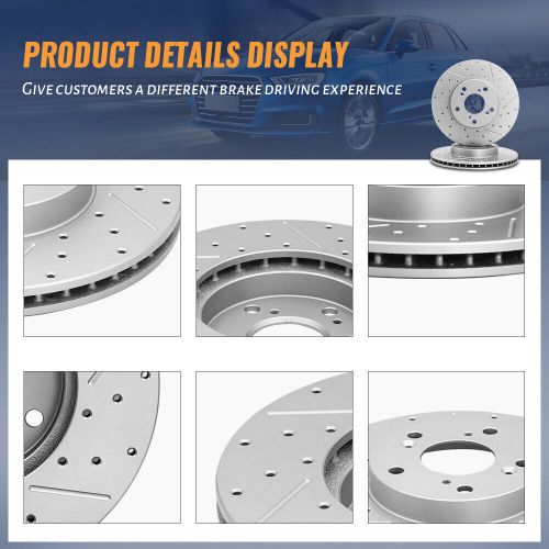 Front Rear Drilled Rotors Ceramic Brake Disc Pads for 2009 - 2022 Nissan Maxima, US $165.87, image 4