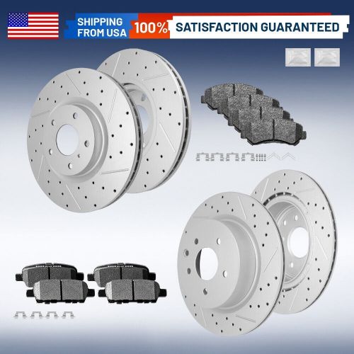 Front Rear Drilled Rotors Ceramic Brake Disc Pads for 2009 - 2022 Nissan Maxima, US $165.87, image 6