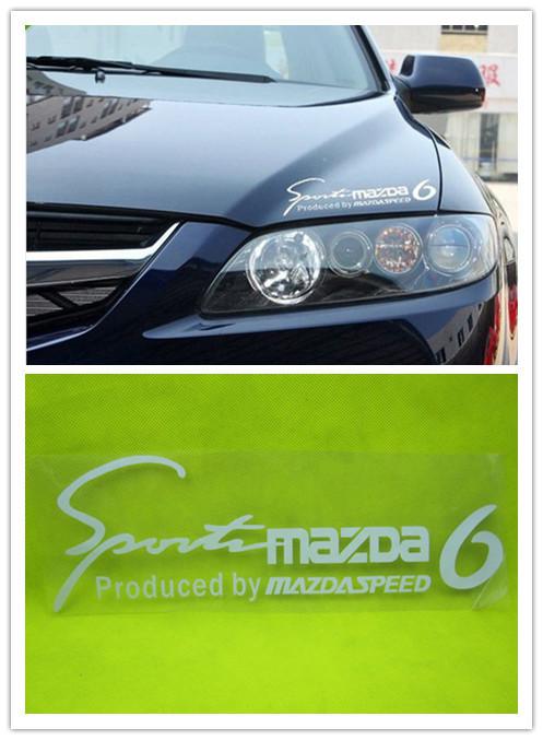 Sport mazda 6 light eyebrows logo badge decal decoration car stickers white word