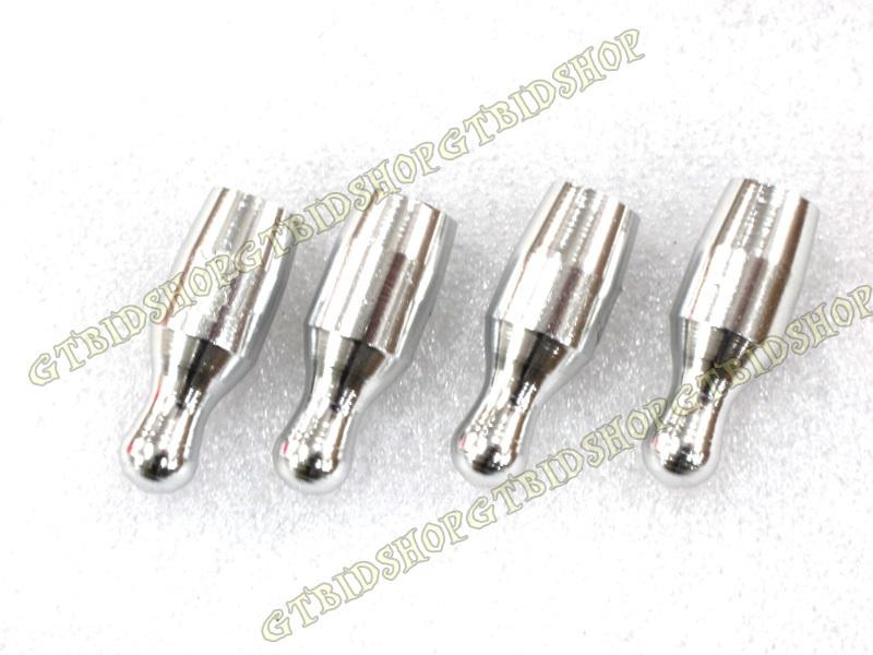 Tyre valve dust cap bowling pin for 4pcs silver