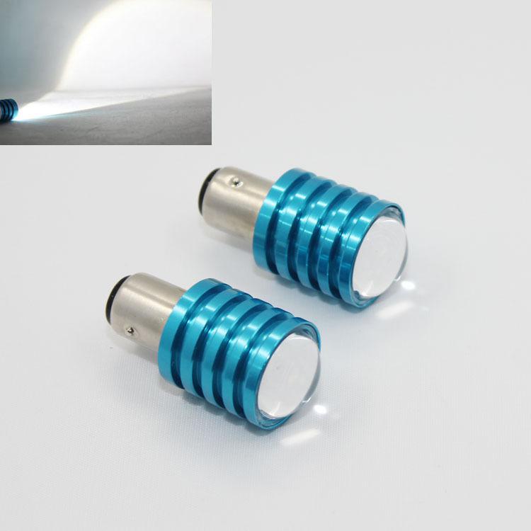 New white 2x 1157/bay15d 7w cree q5 car signal corner tail brake led light bulb 