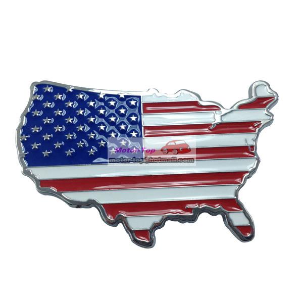 United states america usa land flag metal hood front grille badge emblem new