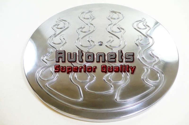 14" polished aluminum flame air cleaner top cover lid breather round filter hot