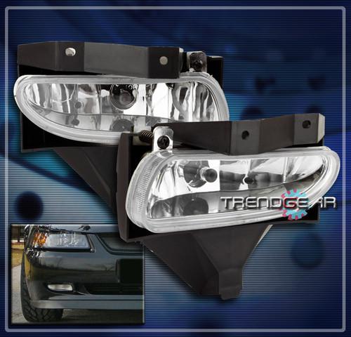 99-04 ford mustang 2dr bumper driving fog light lamp chrome 00 01 02 03 pair set