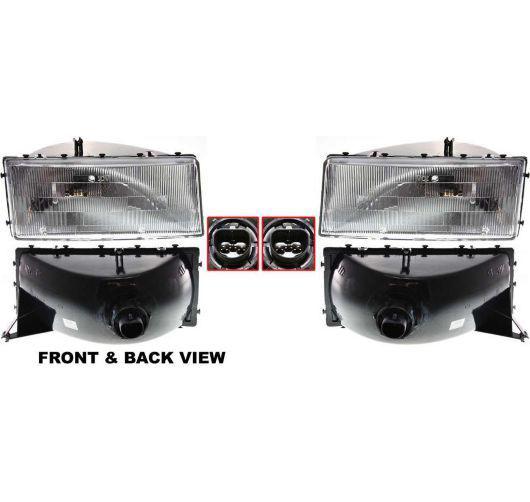 Dodge spirit chrysler lebaron plymouth acclaim headlights headlamps pair set