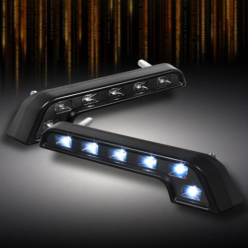 Hyper white 7000k benz style l shaped bumper drl led daytime running light black