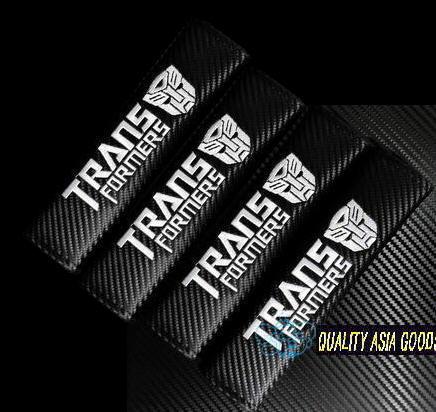 Car truck transformers autobot carbon fiber seatbelt shoulder pad 4pcs set