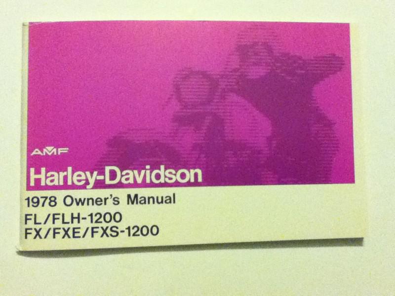 Nos 1978 harley-davidson owners manual 
