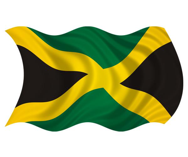 Jamaica waving flag decal 5"x3" jamaican reggae vinyl car bumper sticker zu1