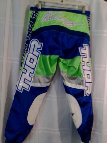Vintage thor hallman usa riding pants 32" waist blue lime green retro