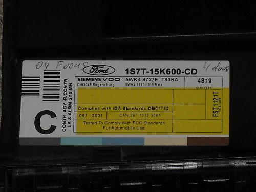 04 FORD FOCUS BODY CONTROL MODULE GEM 1S7T-15K600-CD, US $69.99, image 2
