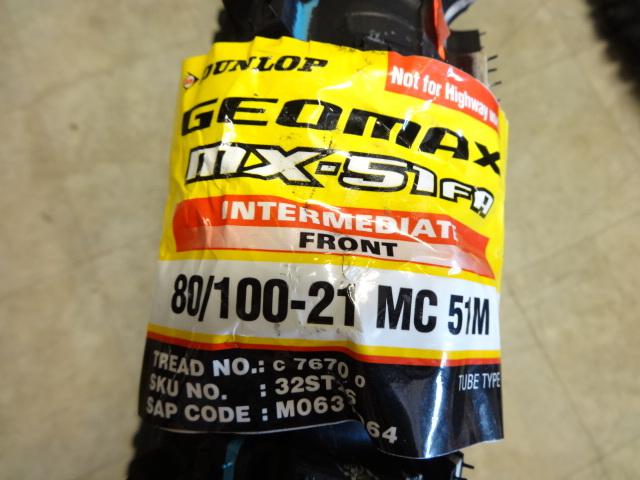 Dunlop geomax mx-51fa  80/100-21   front tire   on sale right now