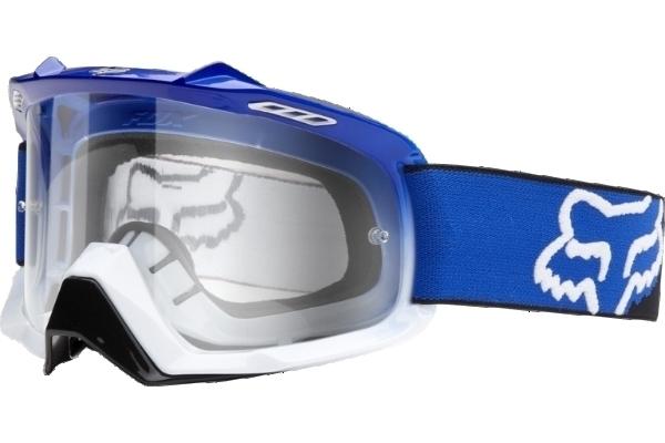 Fox racing mx airspc blue and white fade clear lense goggle one size 06333