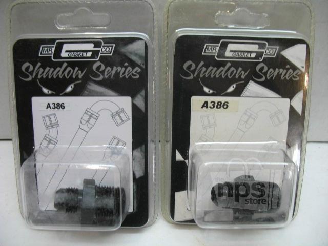 Mr. gasket co. a386 shadow series adapter fittings 3/8in to -6 an lot of 2 new