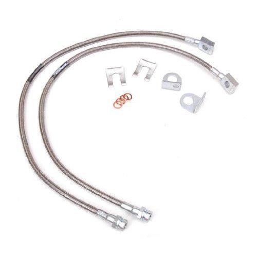 Buy Rough Country 89702 Front Extended Stainless Steel Brake Lines for