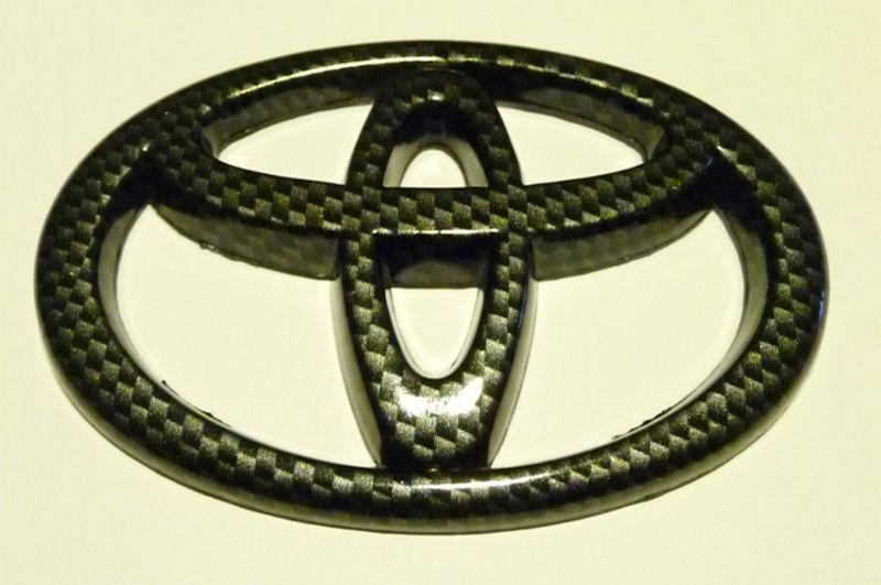 Toyota rear trunk front grille black carbon emblem badge sticker fiber emblema