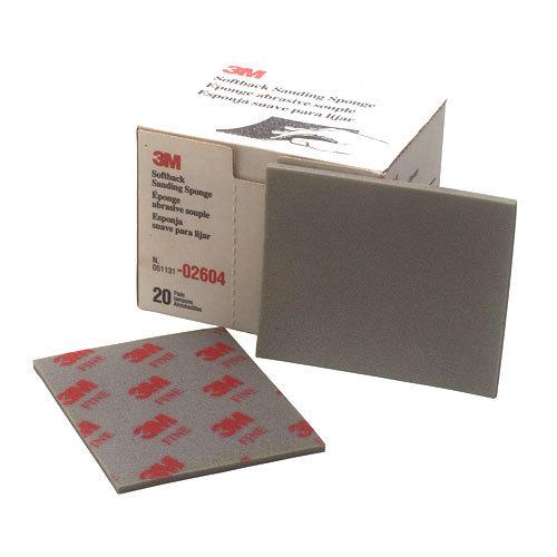 3m 400 grit softback wet dry sanding sponge 4.5" x 5.5" fine 20 in a box 2604