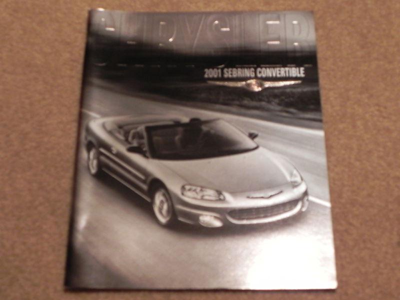 2001 sebring convertible mint cond. sales brochure 35p 