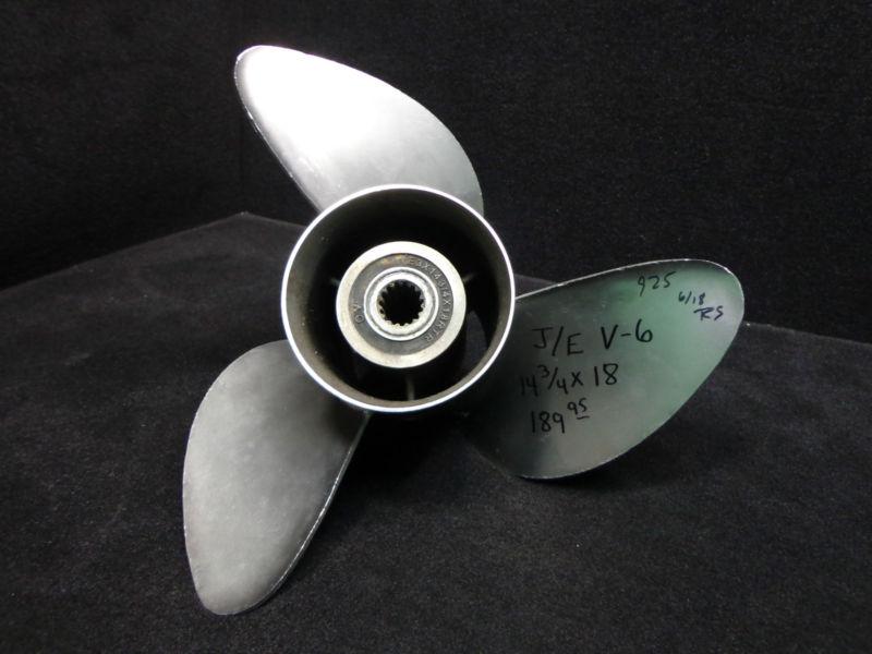 Johnson,evinrude,solas stainless steel propeller 14.75 x 18p~v6 rh ss prop (925)