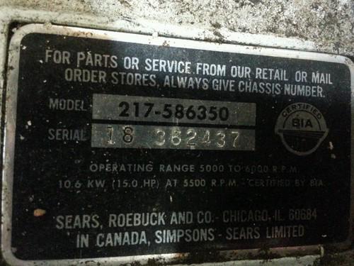 Gamefisher 15 hp, Eska, Sears Tecumseh 217. 586350 cowl hood, US $19.95, image 8