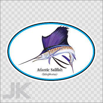 Decal sticker fish salt water marlin sea ocean pacific atlantic 0500 x6223