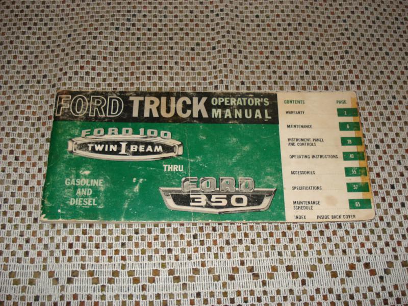 1966 ford truck owners manual original rare glovebox nr