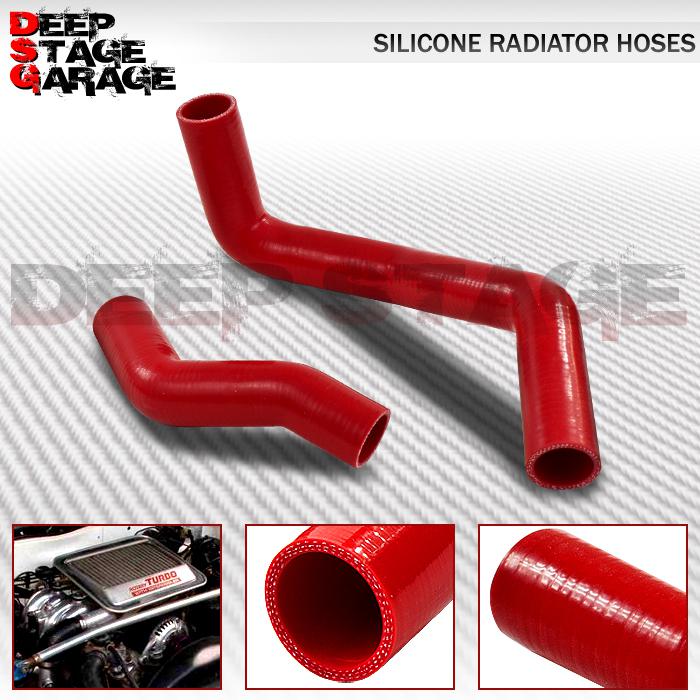 Bolt-on replacement 3-ply radiator hose 86-91 mazda rx-7 fc3s 13b-vdei s4/s5 red