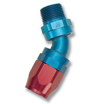 Two (2) russell full flow hose end -10 an swivel male threads 45 degree 612080