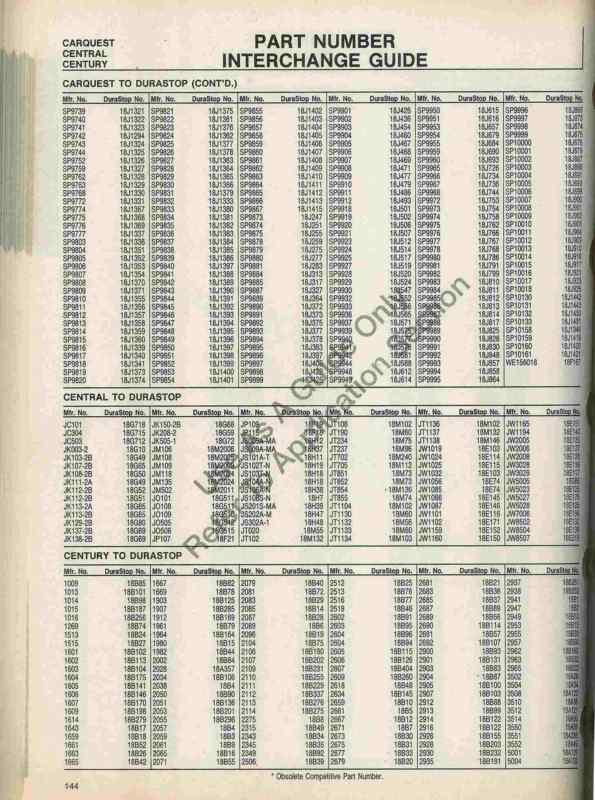 Buy 2000 AC Delco Durastop Brake Parts Cross Reference & Buyer's Guide 14A138D/139D in Monterey