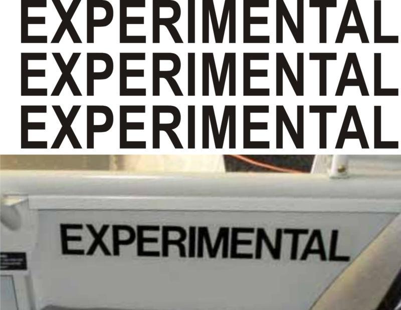 Experimental airplane decal 3 stickers aircraft sign made in usa free shipping