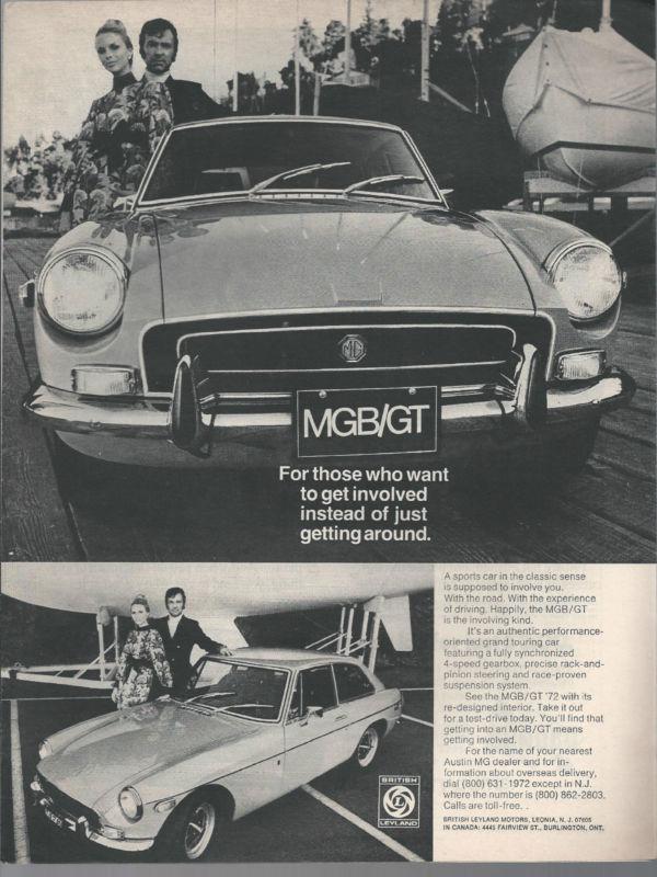 1972 mgb/gt magazine ad rat rod hot rod 