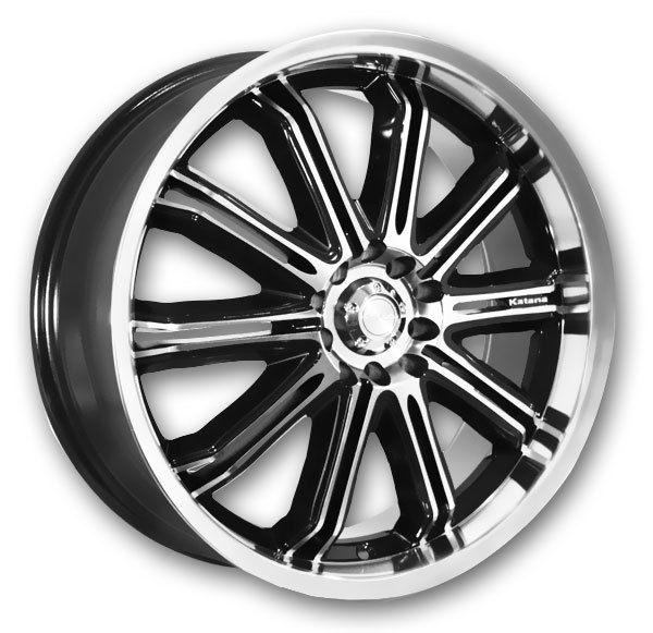 Katana kr11 18x7.5 black machine 5x114.3 5x100 +45mm 73.1mm