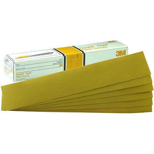 3m 120 grit hookit gold film sandpaper 2 3/4" x 16" longboard sheet 50pk 2473