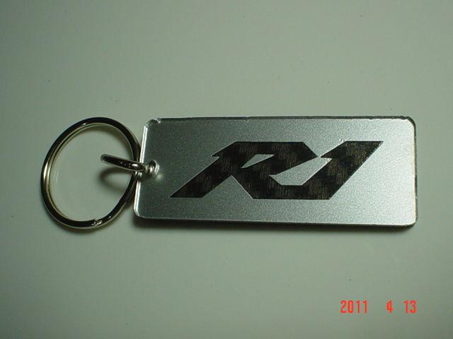 R1 motorcycle key chain silver & carbonfiber yamaha ns sol