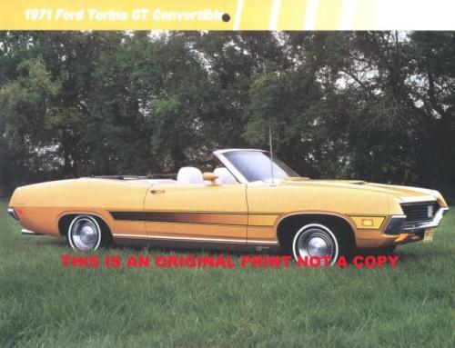 1971 ford torino gt convertible muscle car print