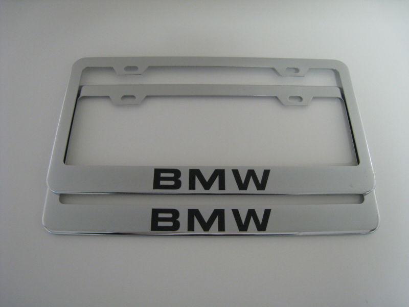 Two brand new chrome metal license plate frame - bmw (5 series 7 series)
