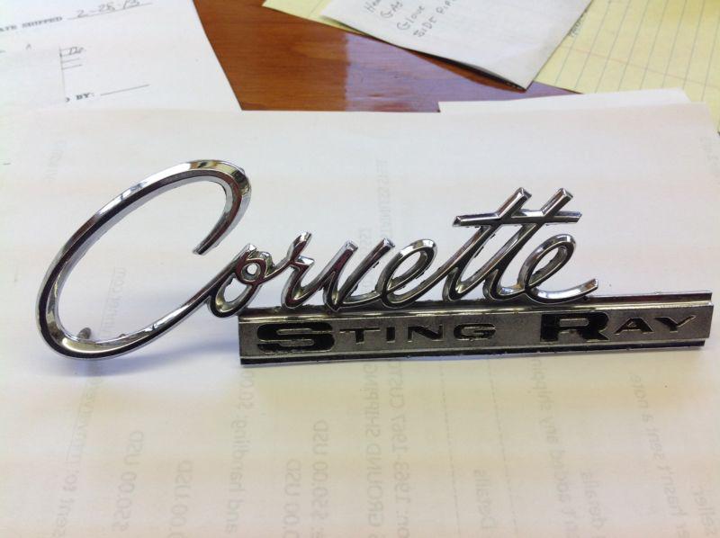 1963 corvette stingray rear deck emblem original equipent