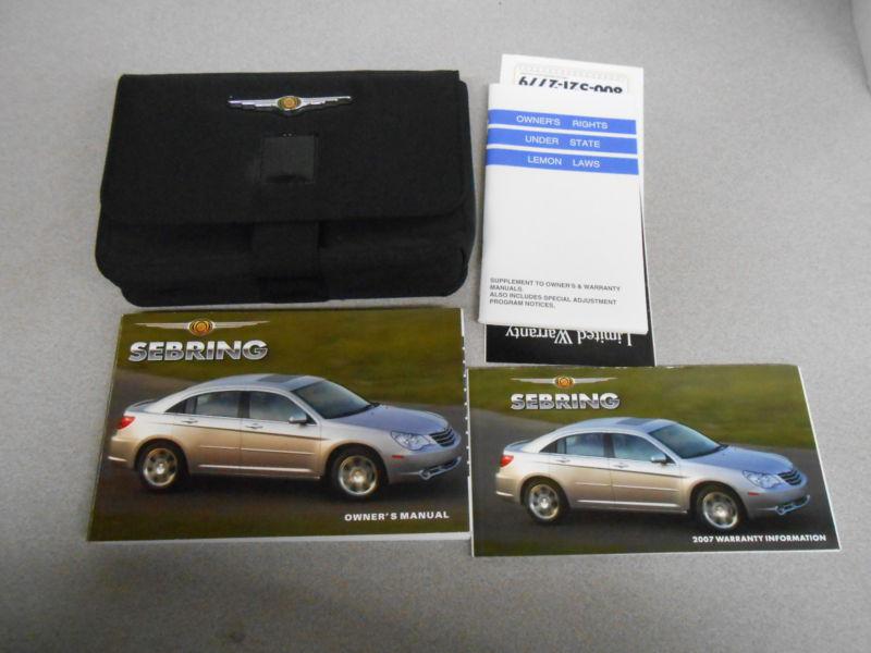 2007 07 chrysler sebring sedan owners owner's manual guide book case handbook