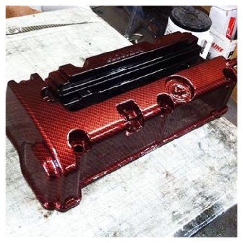 Purchase Carbon K20 Valve Cover Candy Red Fiber Rsx Tsx K24 Civic Si Dohc Vtec Accord 2.4 in
