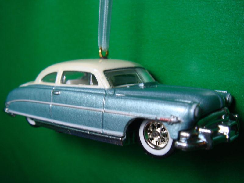1952 '52 hudson hornet metallic blue christmas tree ornament