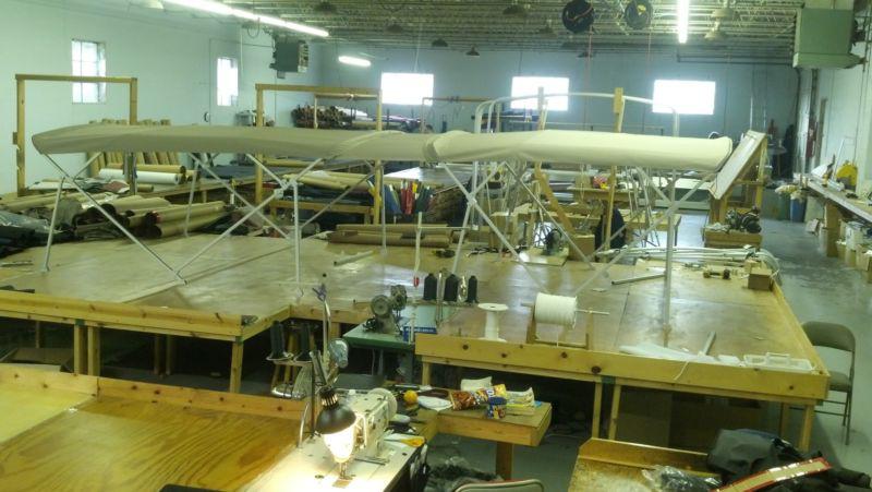 Double bimini top - 20'long navigator metal fittings braces