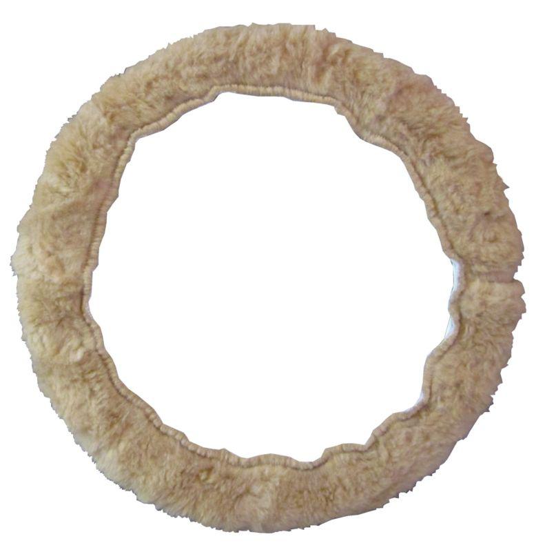 Imitation sheepskin vanilla universal steering wheel cover for car truck suv #4