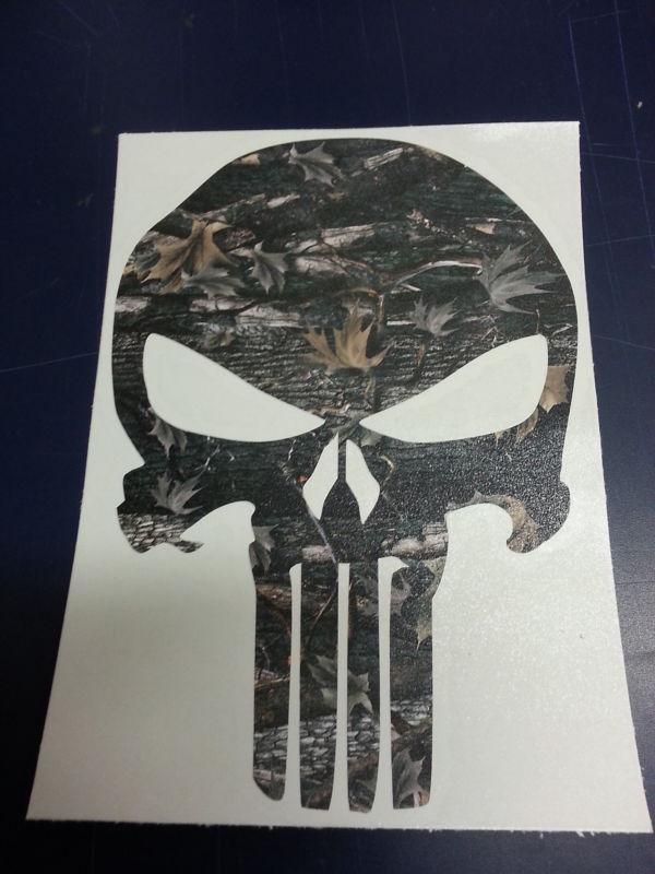 Punisher skull camo decal / sticker 7 inch camoflage