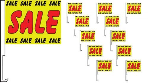 Car dealer supplies 12 car window clip on flags sale red black yellow