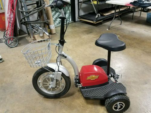 Mobile pet scooter, red, chevy emblems, electric tricycle three wheeler 48 volt